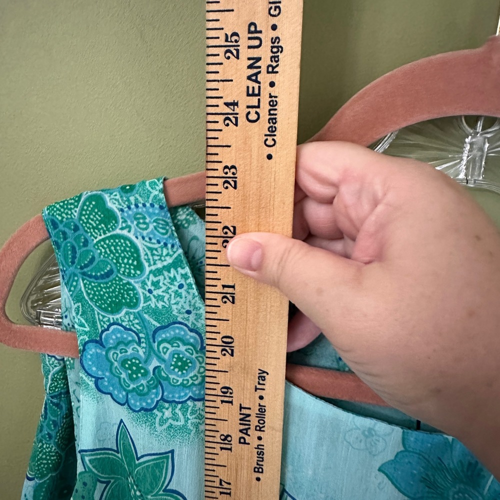 Pendleton Petite M Maxi Skirt Set Floral Two Piece Sleeveless Top Green Blue‎ - Picture 9 of 13